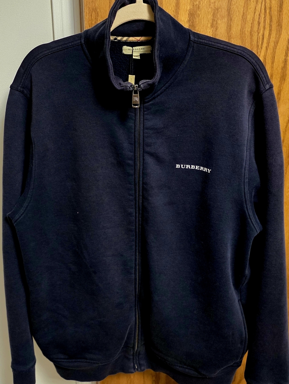 Burberry Navy Full-Zip Men’s Sweatshirt Jacket